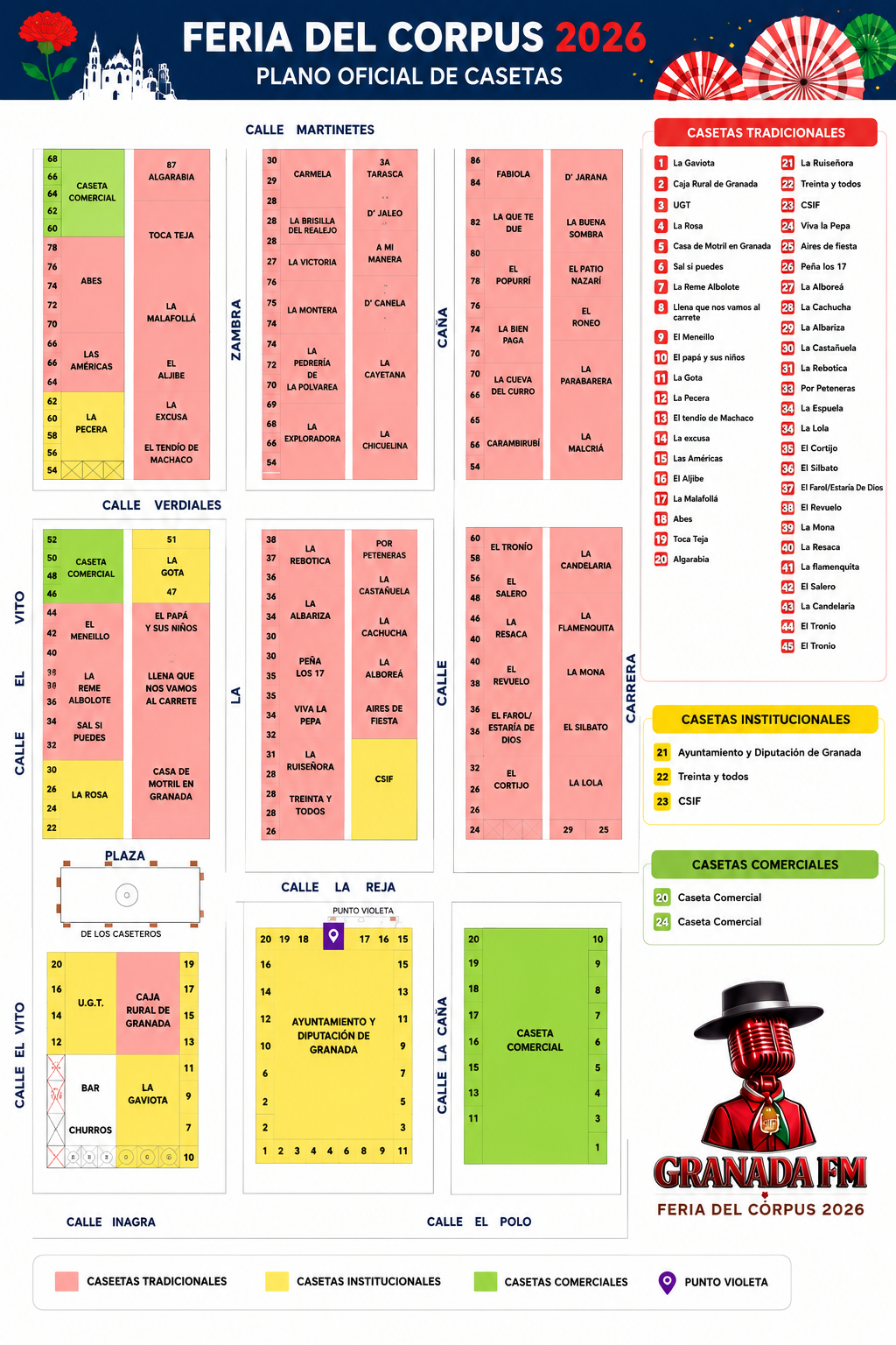 Plano de casetas Feria del Corpus 2026 Plano de casetas Feria del Corpus 2026